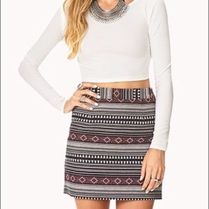 Forever 21 tribal print mini skirt